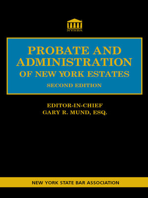 cover image of Probate and Administration of New York Estates (2021)